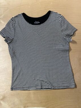 Canyon River Blues Black & White Striped Short Sleeve Tee Large (14-16) (RE)